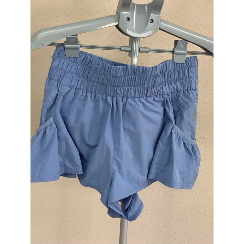 FP Movement by Free People Light Blue Ruffle Hem Athletic Shorts